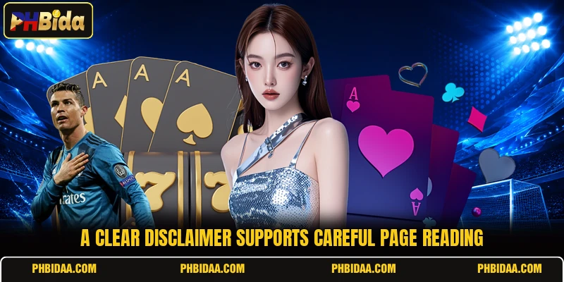 A clear disclaimer supports careful page reading