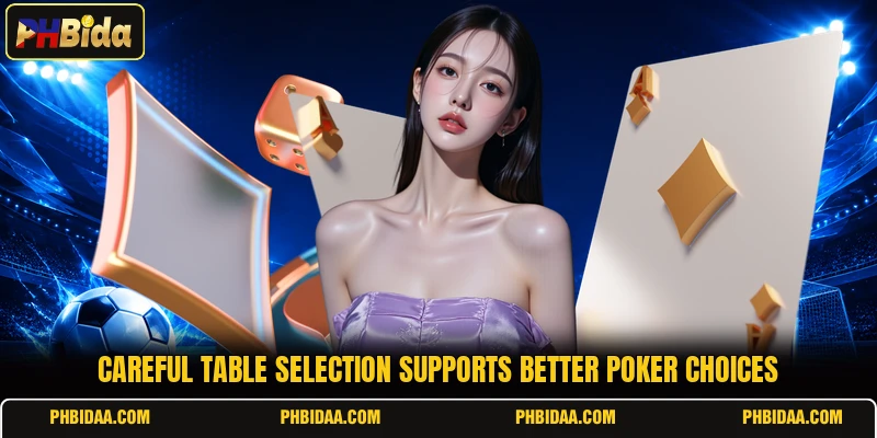 Careful table selection supports better poker choices