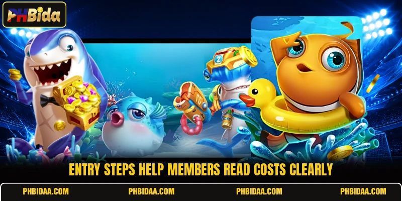 Entry steps help members read costs clearly