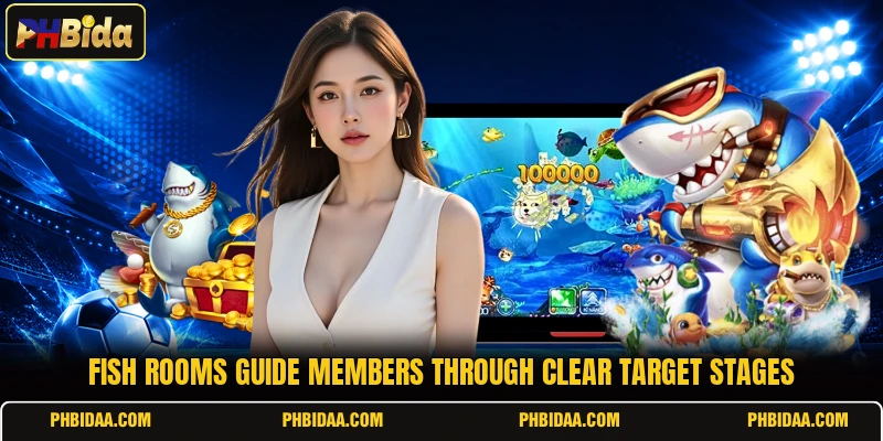 Fish rooms guide members through clear target stages