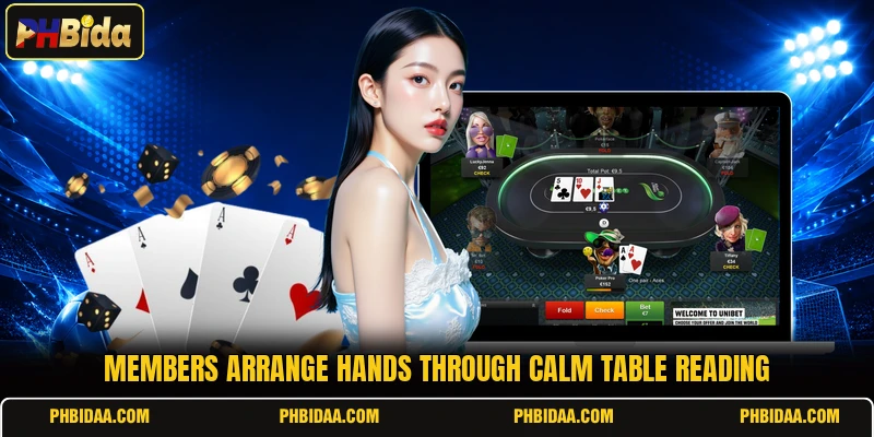 Members arrange hands through calm table reading