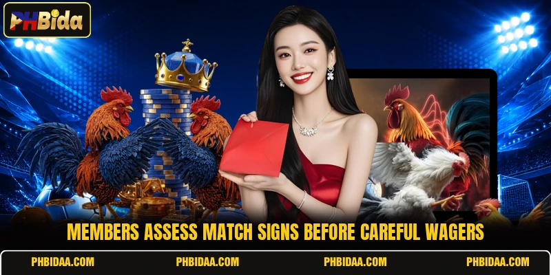 Members assess match signs before careful wagers