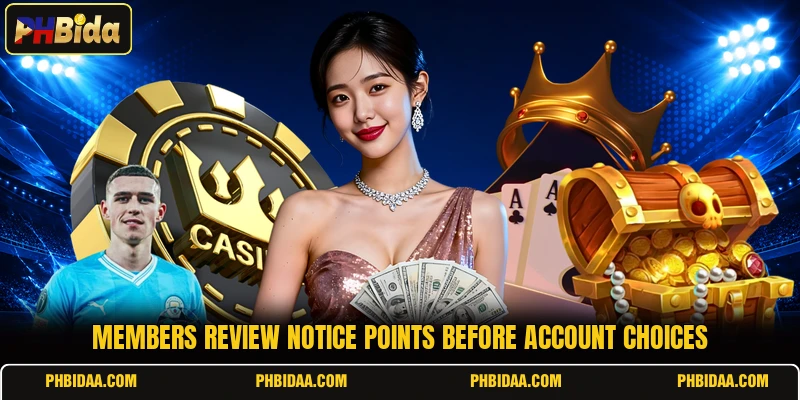 Members review notice points before account choices