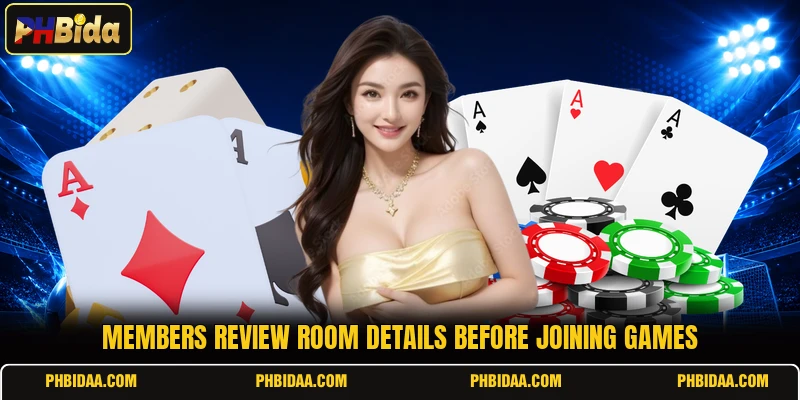 Members review room details before joining games
