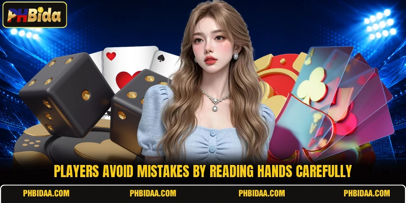 Players avoid mistakes by reading hands carefully