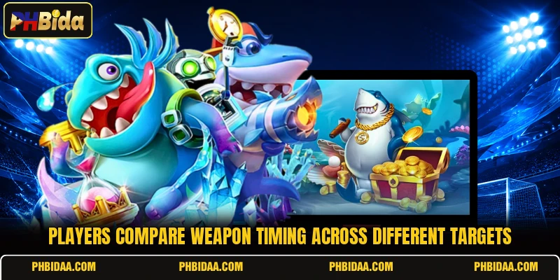 Players compare weapon timing across different targets