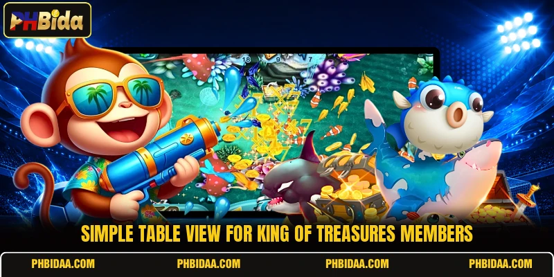 Simple table view for King of Treasures members