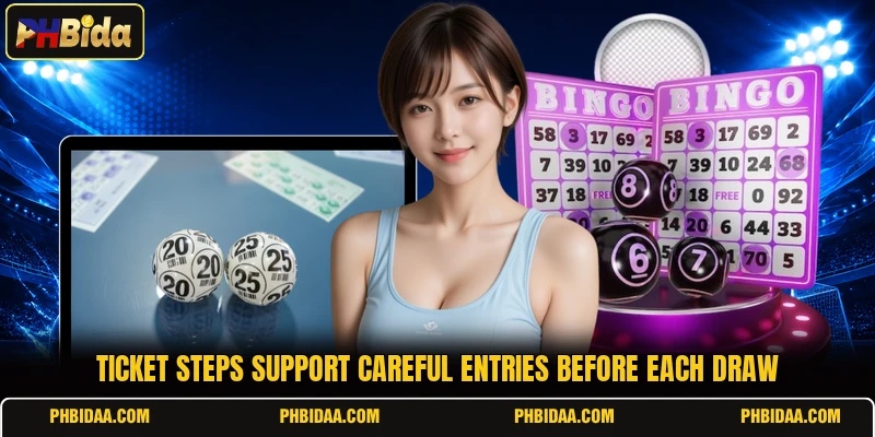 Ticket steps support careful entries before each draw